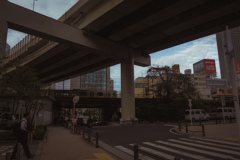 道路と線路と高架
