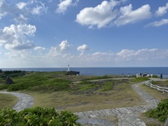 美しい灯台に続く道