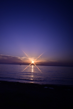 琵琶湖の夕陽　2