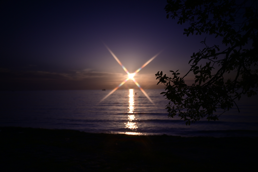 琵琶湖の夕陽　3