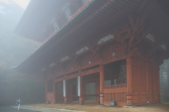 霧の高野山大門