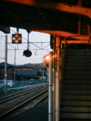 夕日とホーム