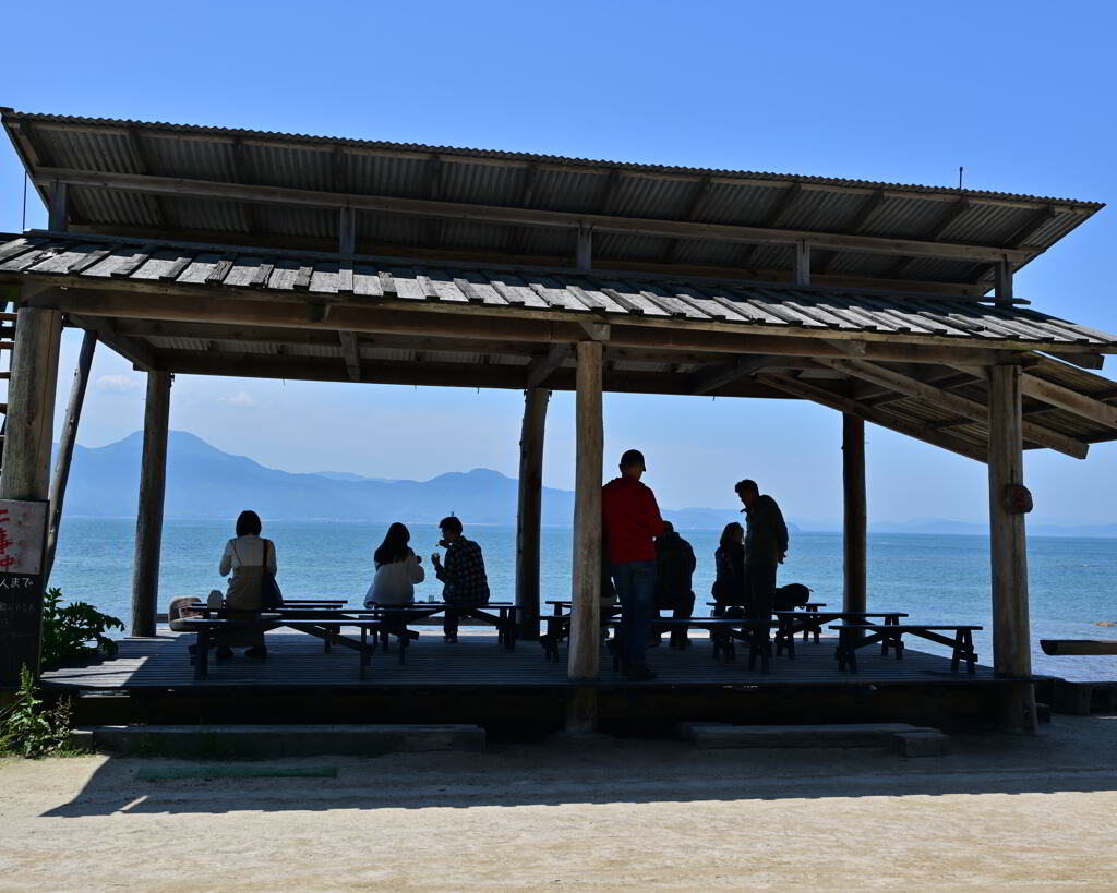 海を眺める憩いのベンチ