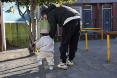 初めての歩いてお散歩