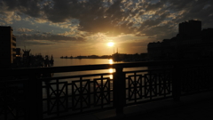 幣舞橋から見た夕焼け