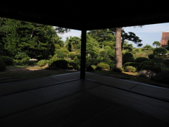 清遠閣からみた日本庭園