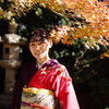 振袖と紅葉