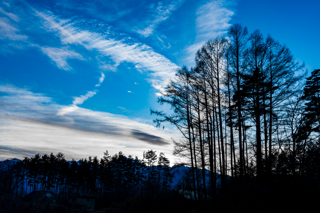 夕の空と雲