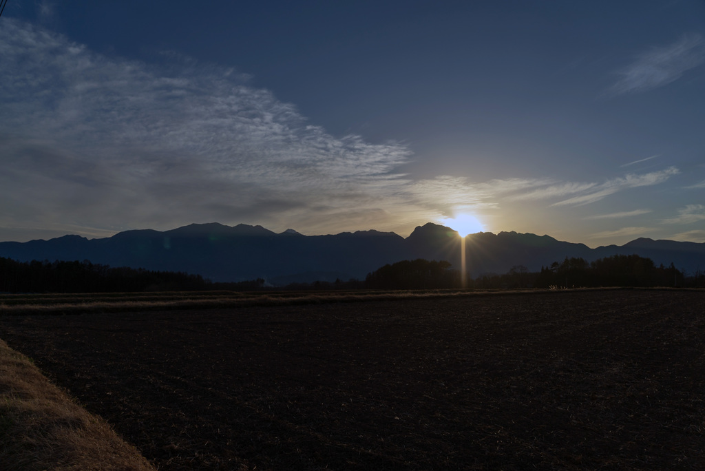 落ちる夕陽