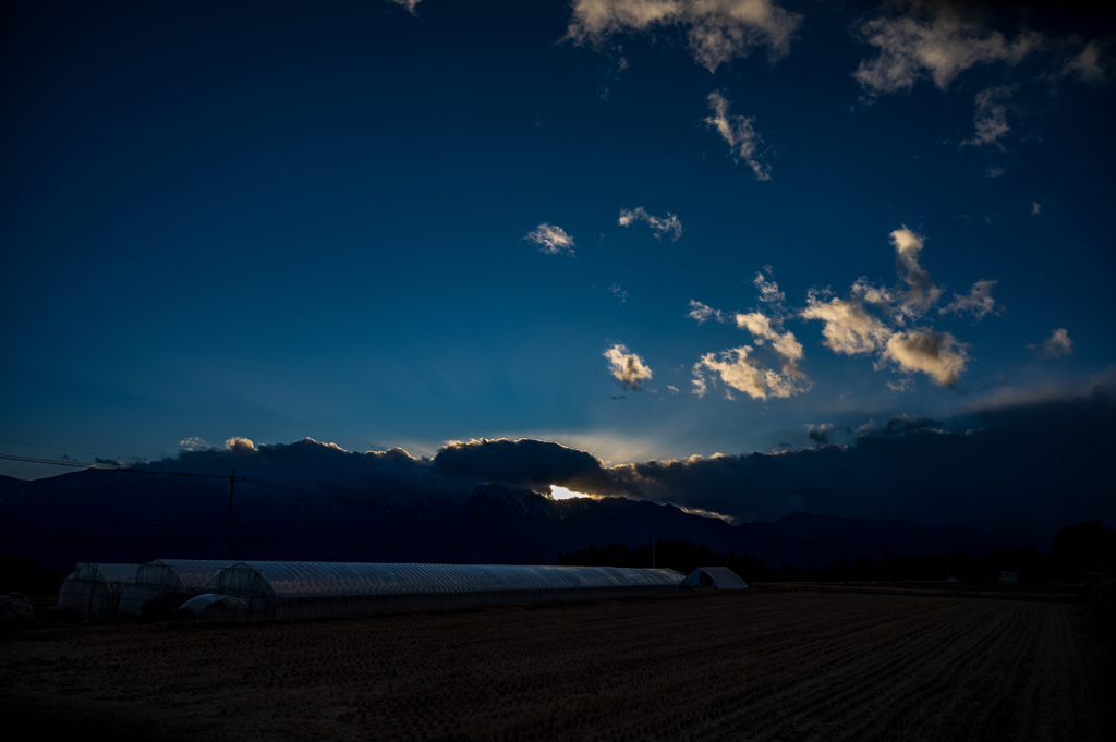 南アルプス夕景