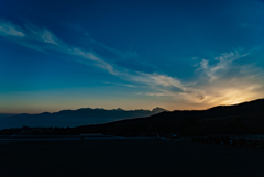 まきば公園から見る、南アルプス夕景（2018）