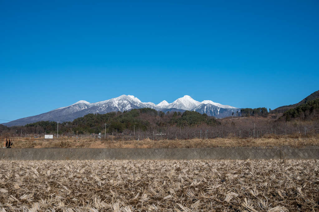 八ケ岳遠望　稲刈り後