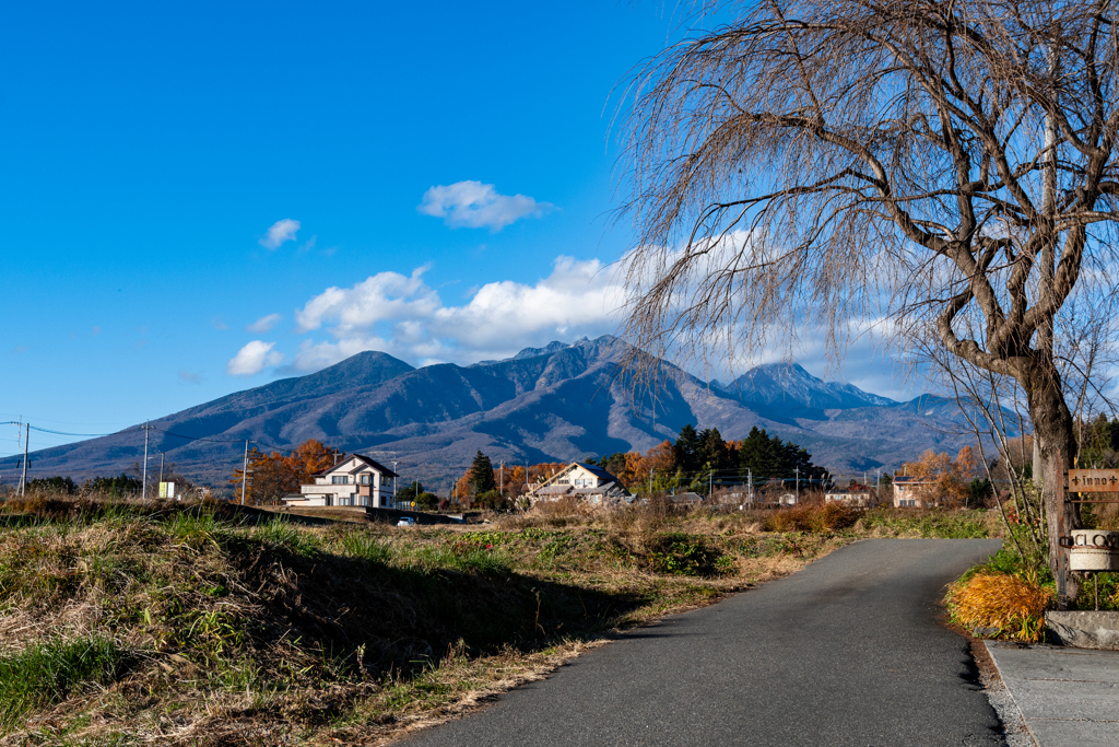 散歩途中で見る八ヶ岳