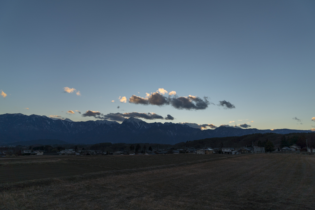 元旦の南アルプス夕景（2018）