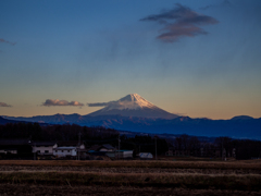 夕の富士山