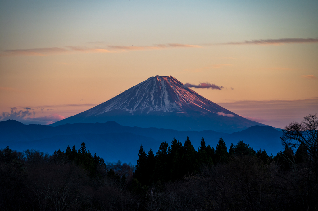 夕焼けの富士