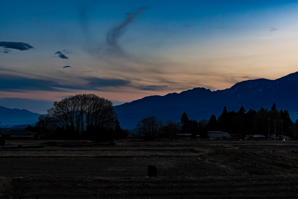 夕景と雲