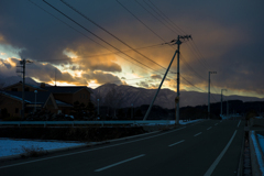 南アルプスの夕焼け