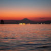 夕暮れ時の水面