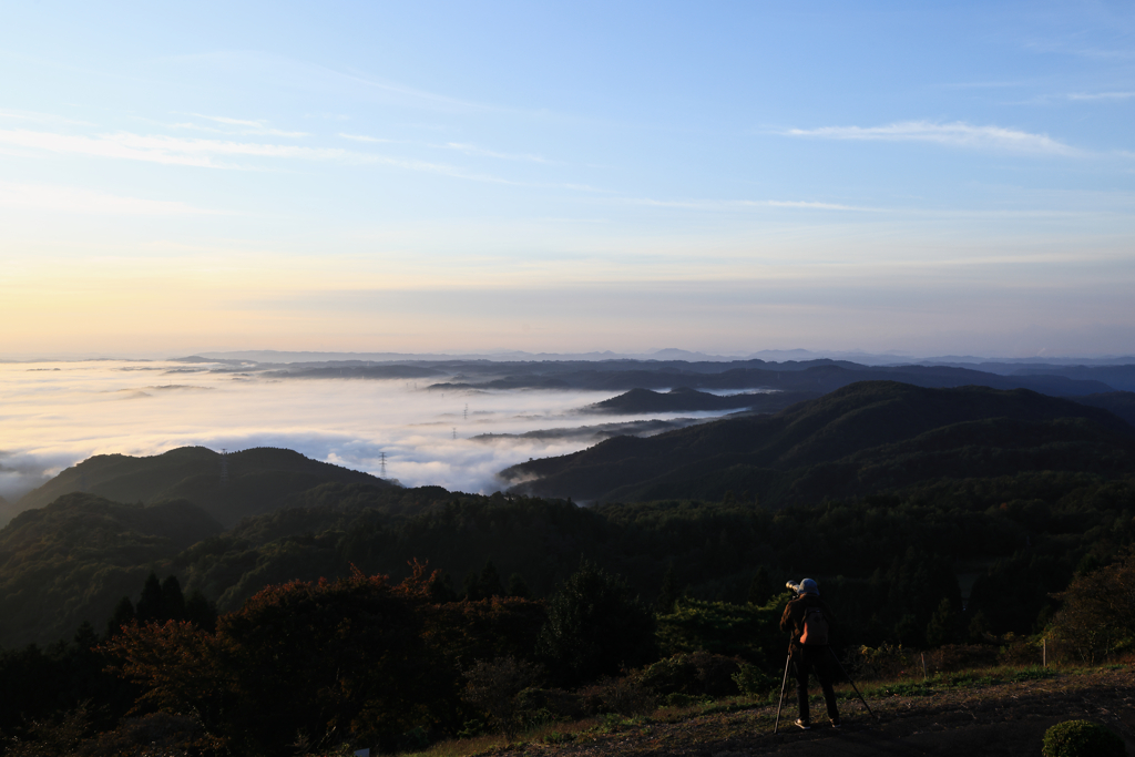 雲海を撮る人