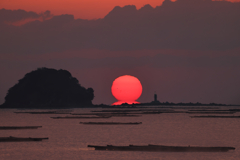 昨日の日の出（真っ赤なダルマさん）