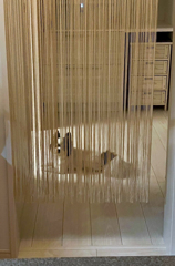 風呂上がりを待つ犬