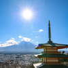 富士山　忠霊塔　晴れ