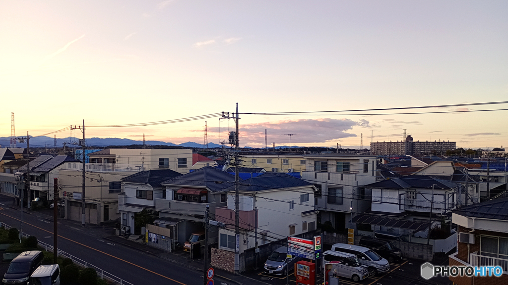 秋の夕景 ～5階より～
