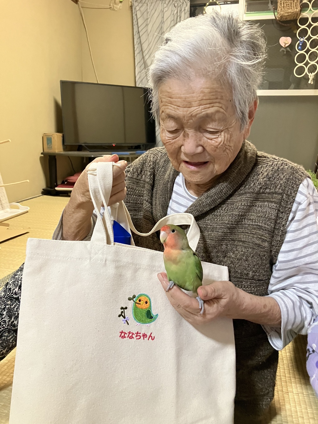 お通いバック　名前入り　ななちゃん