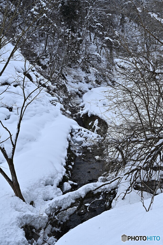 厳寒の山里