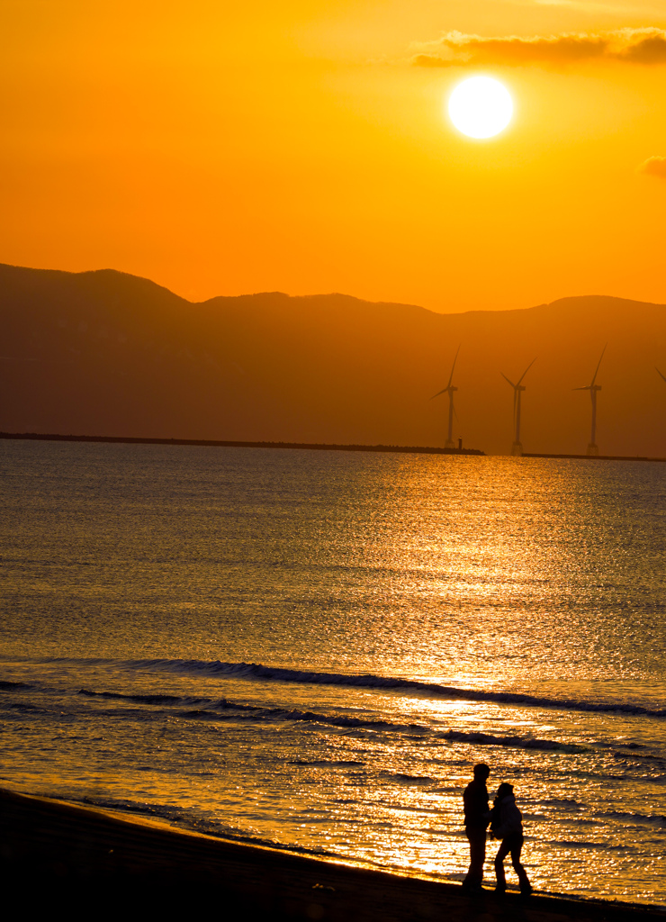 海辺のシルエット