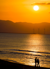 海辺のシルエット