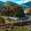 木曽八景『寝覚めの床』を駆ける中央本線