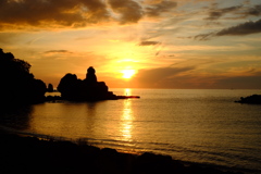 弁天白浜の夕陽