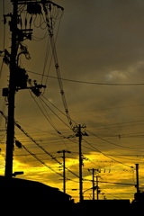 大阪の　どこにでもある夕焼けの風景