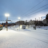 年末の小樽駅にて。