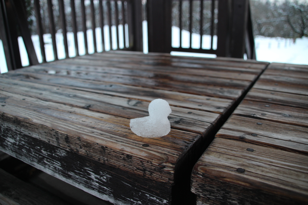 アヒルの雪だるま
