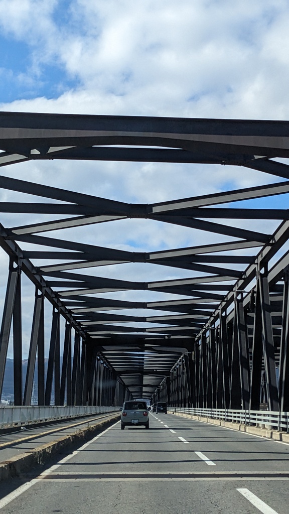 長野市と須坂市を結ぶ村山橋の景色