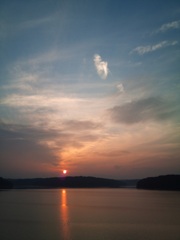 狭山湖で見た夕日 2011/10