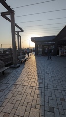 あるSAで夕刻の光