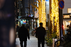 長野駅前のライトアップの通り