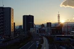 長野駅東口夕陽の頃　sonyコンデジで撮影