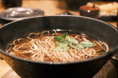 温かいおそばを頂きました。