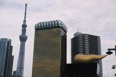 スカイツリーとビールと金の雲？