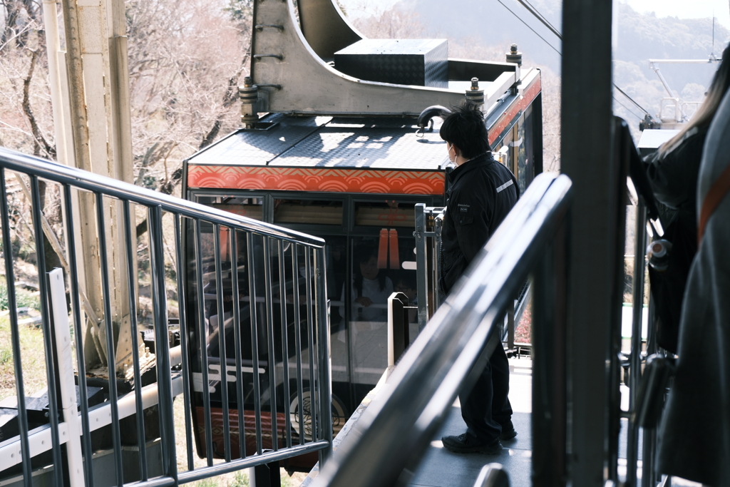 久能山東照宮へ向かうロープウェイ