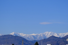 ケーズタウンの駐車場からアルプス方面