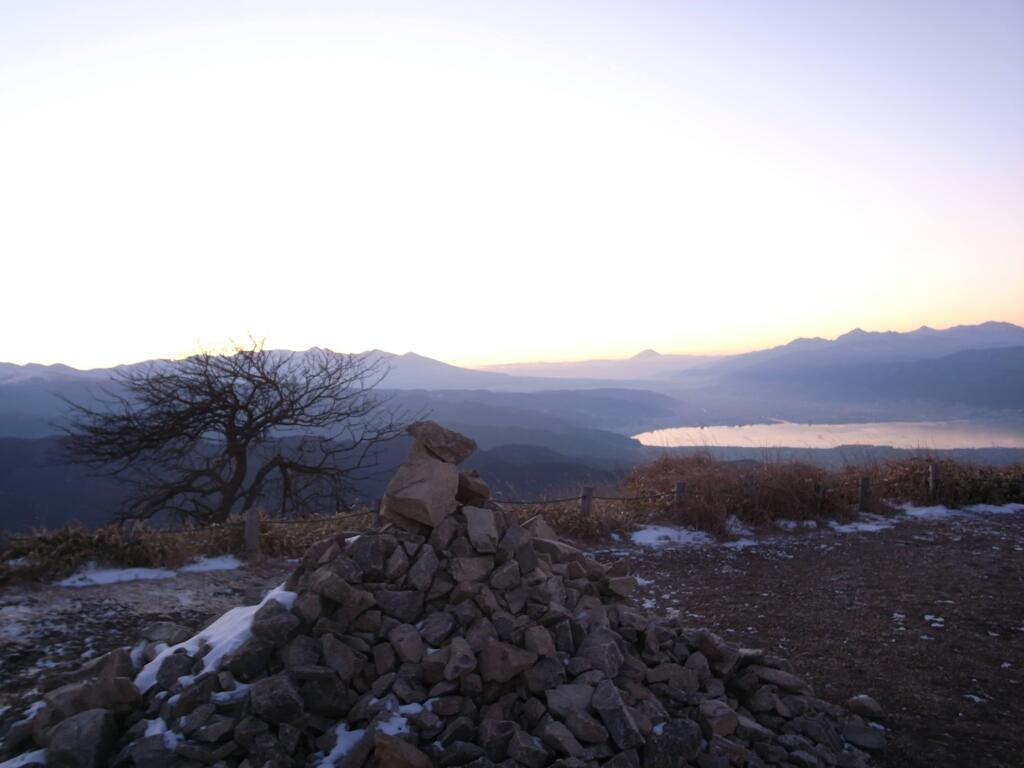 大晦日朝　高ボッチから諏訪湖方面　2011/12