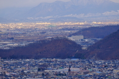 年末姨捨PAから長野方面　エムウエーブとホワイトリングが見えるんだと知りました。