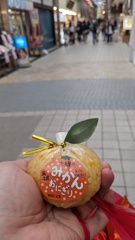 みかんおにぎり。鶏肉と相まって意外に美味しかった。