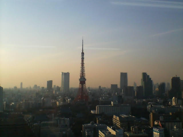 浜松町のビルから東京タワー夕方2007年
